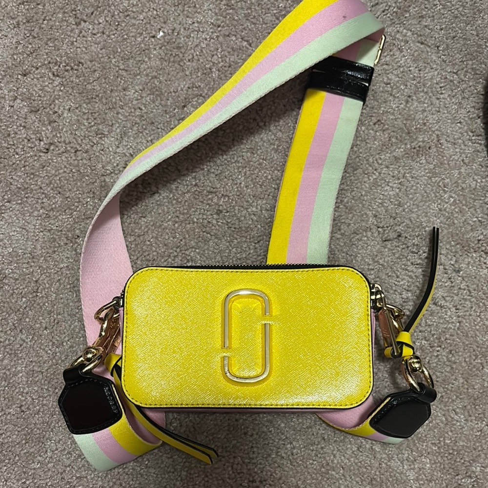 Marc Jacobs Yellow and Pink Crossbody Bag with Bold Design